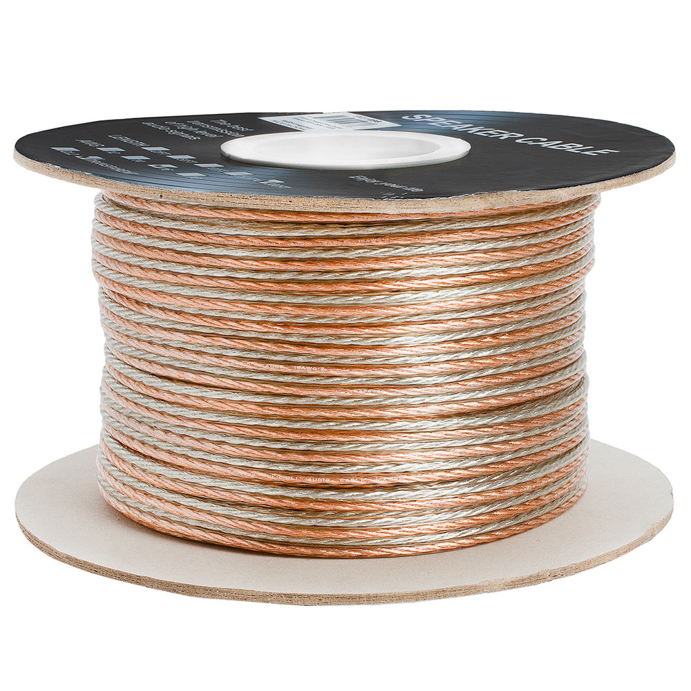 16AWG Clear Jacket Compact Speaker Wire Cable – 300 Feet